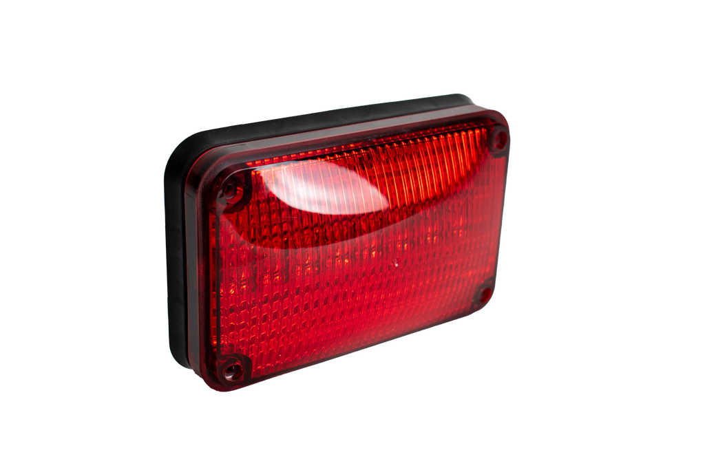 PLAFON 6 X 4 ROJO 8 LEDS VISEL NEGRO