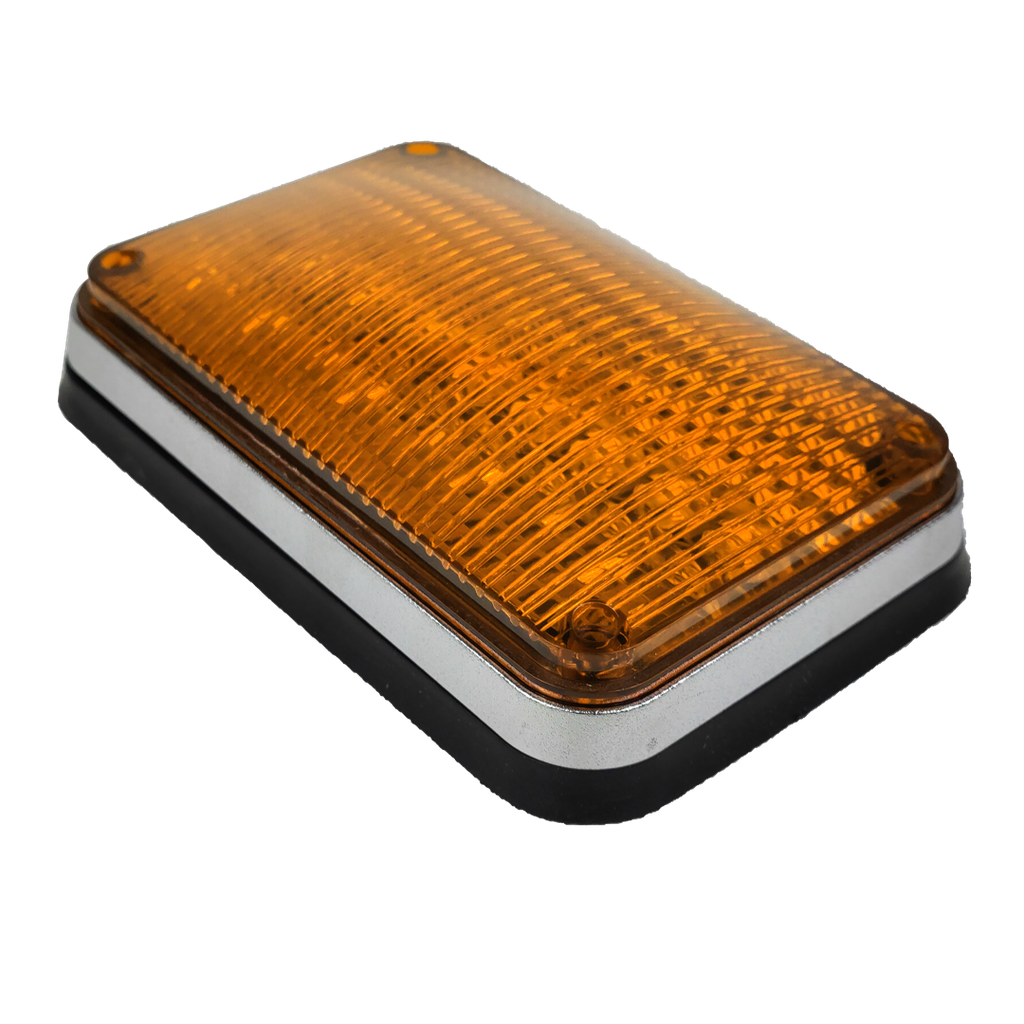PLAFON 6X4 8 LEDS AMBAR VISEL CROMADO