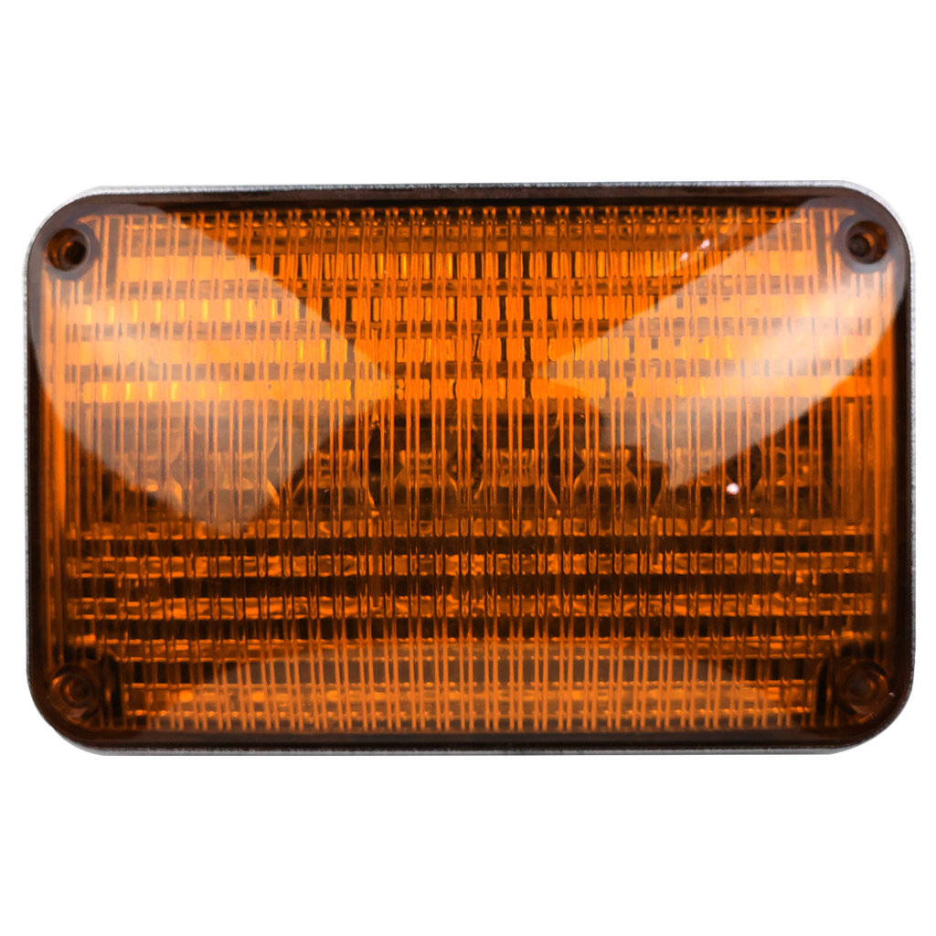 PLAFON 6X4 8 LEDS AMBAR VISEL CROMADO