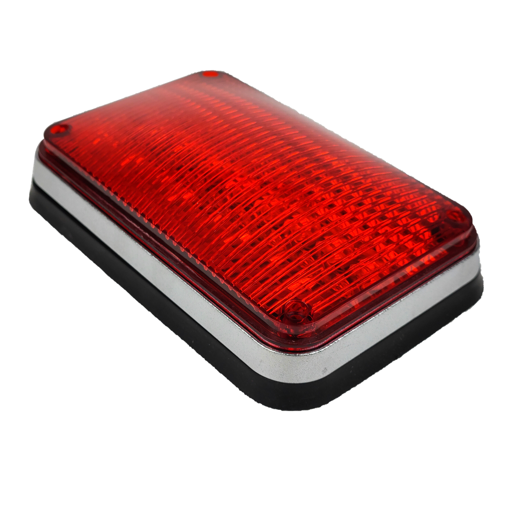 PLAFON 6X4 8 LEDS ROJO VISEL CROMADO