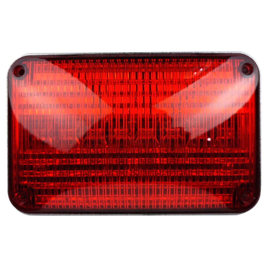 PLAFON 6X4 8 LEDS ROJO VISEL CROMADO
