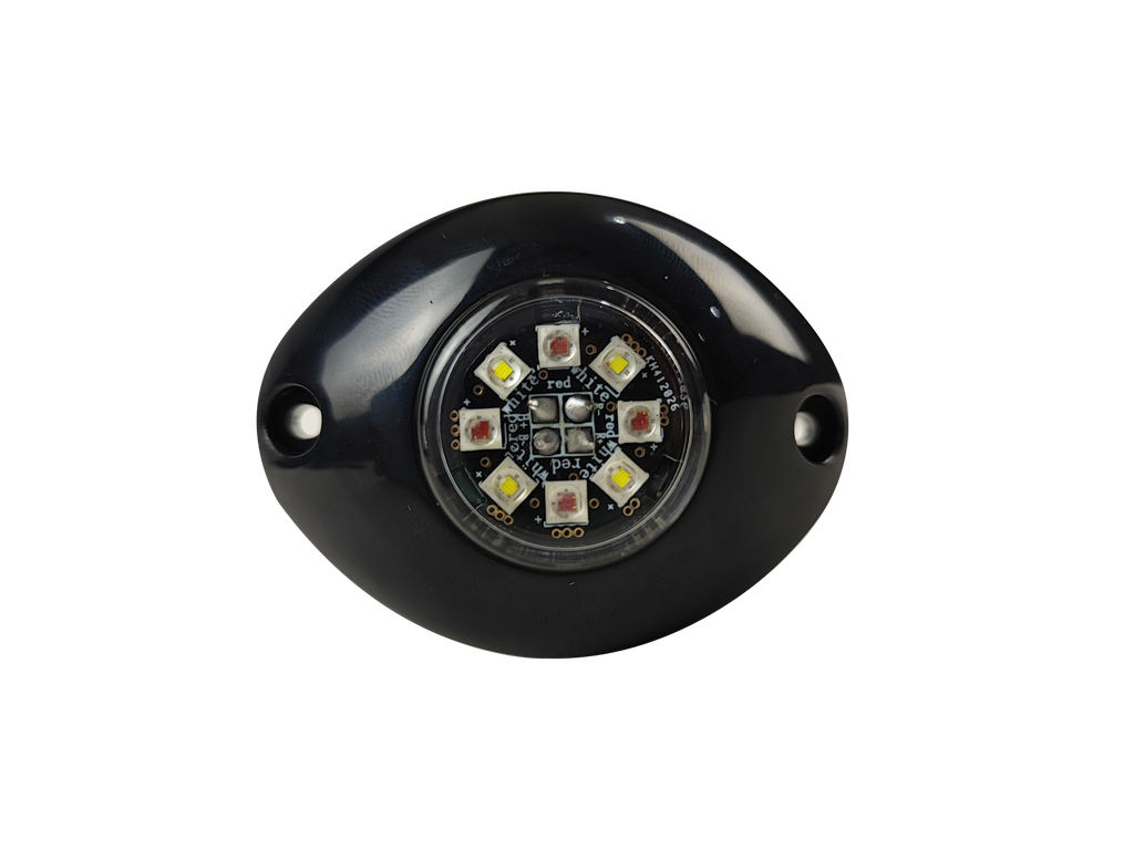 ESTROBO CALAVERA 8 LEDS ROJO/CRISTAL