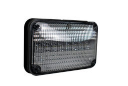 [TYM0491] PLAFON 6 X 4 CRISTAL/ROJO 8 LEDS BISEL NEGRO