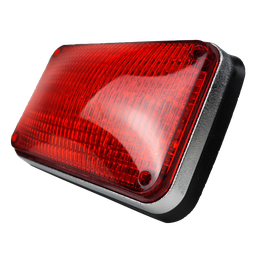[TYM0648] PLAFON 6 X 4 8 LEDS ROJO BISEL CROMADO